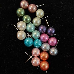 11 Pairs of Pierced Earrings for 1 Price. Assorted Colors. Never Worn.